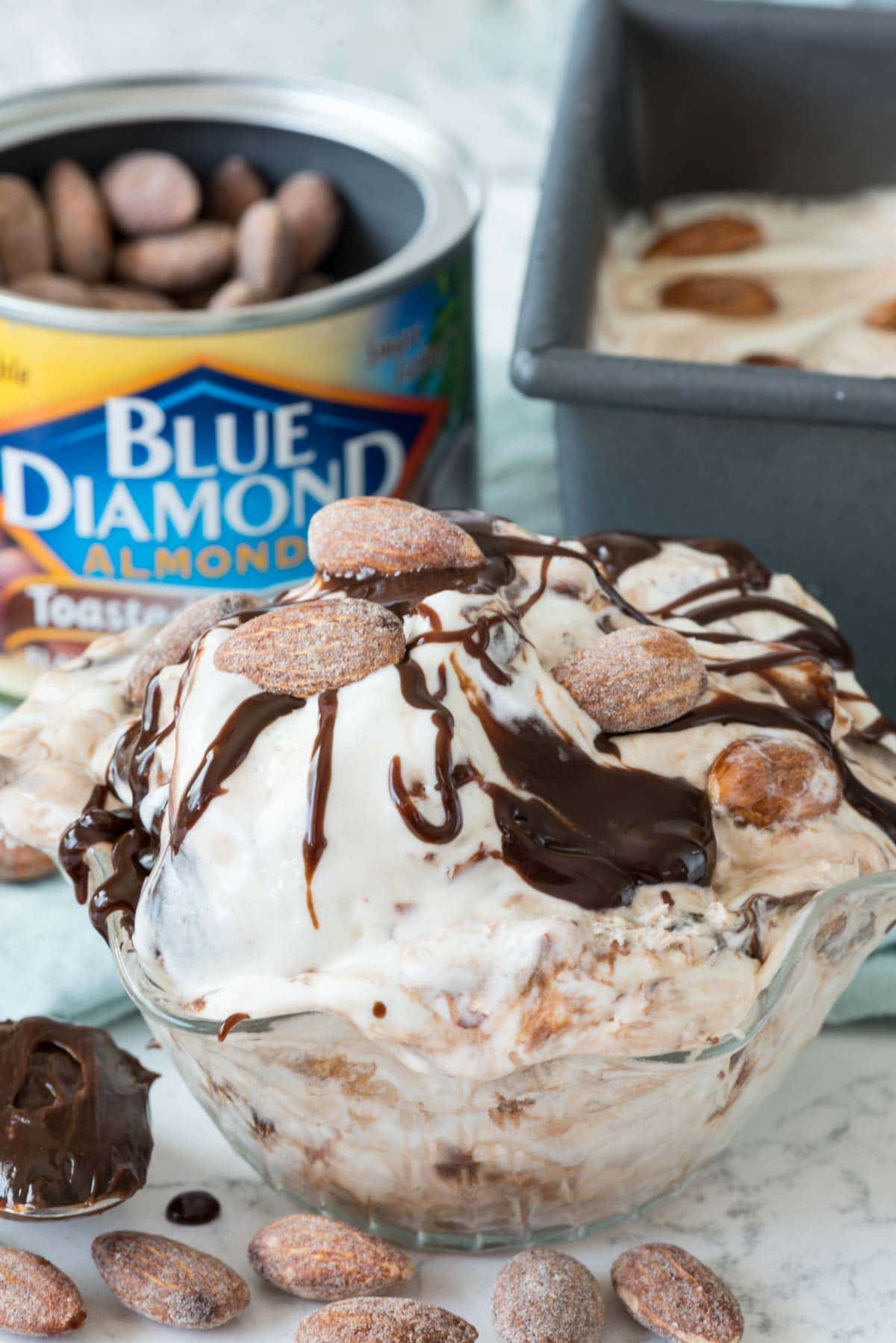 No Churn Almond Fudge Ice Cream Recipe