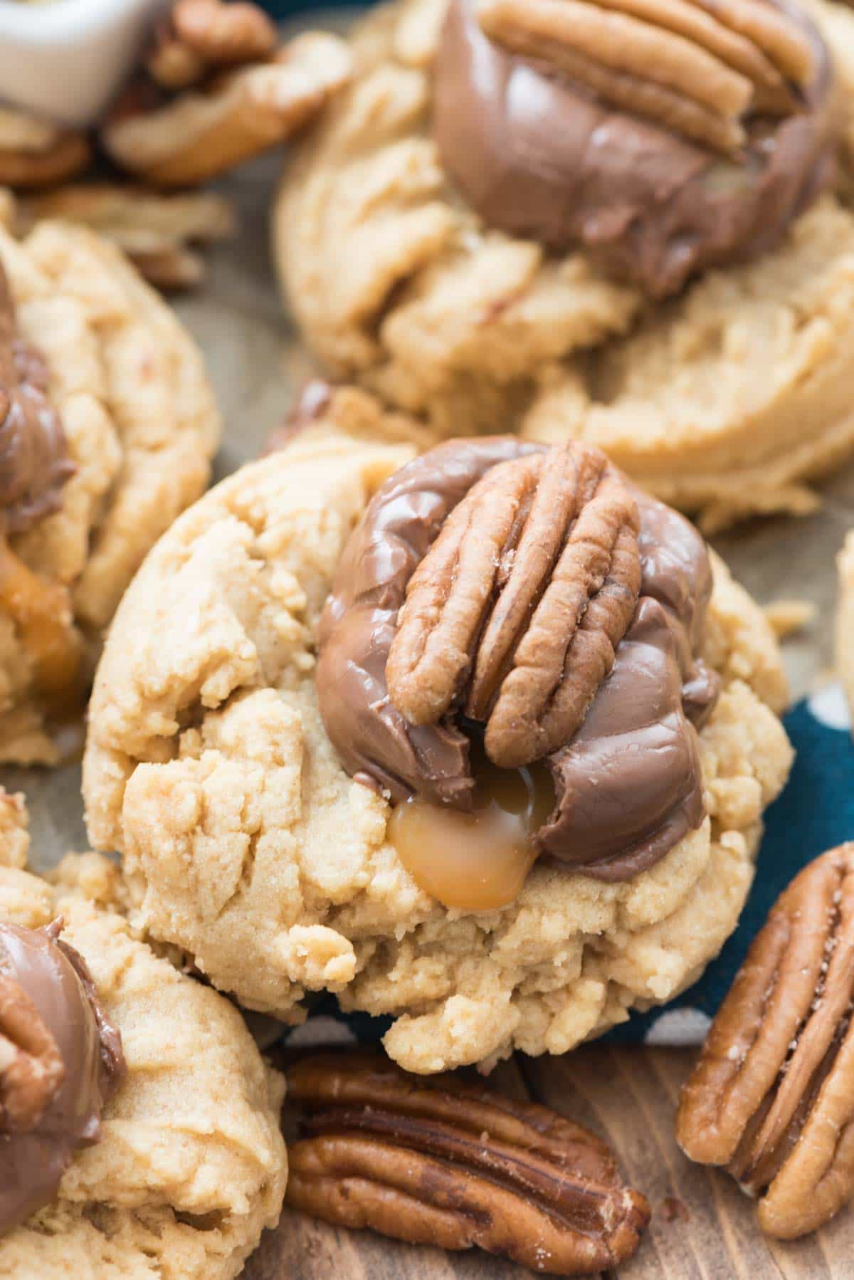 Turtle Peanut Butter Cookies