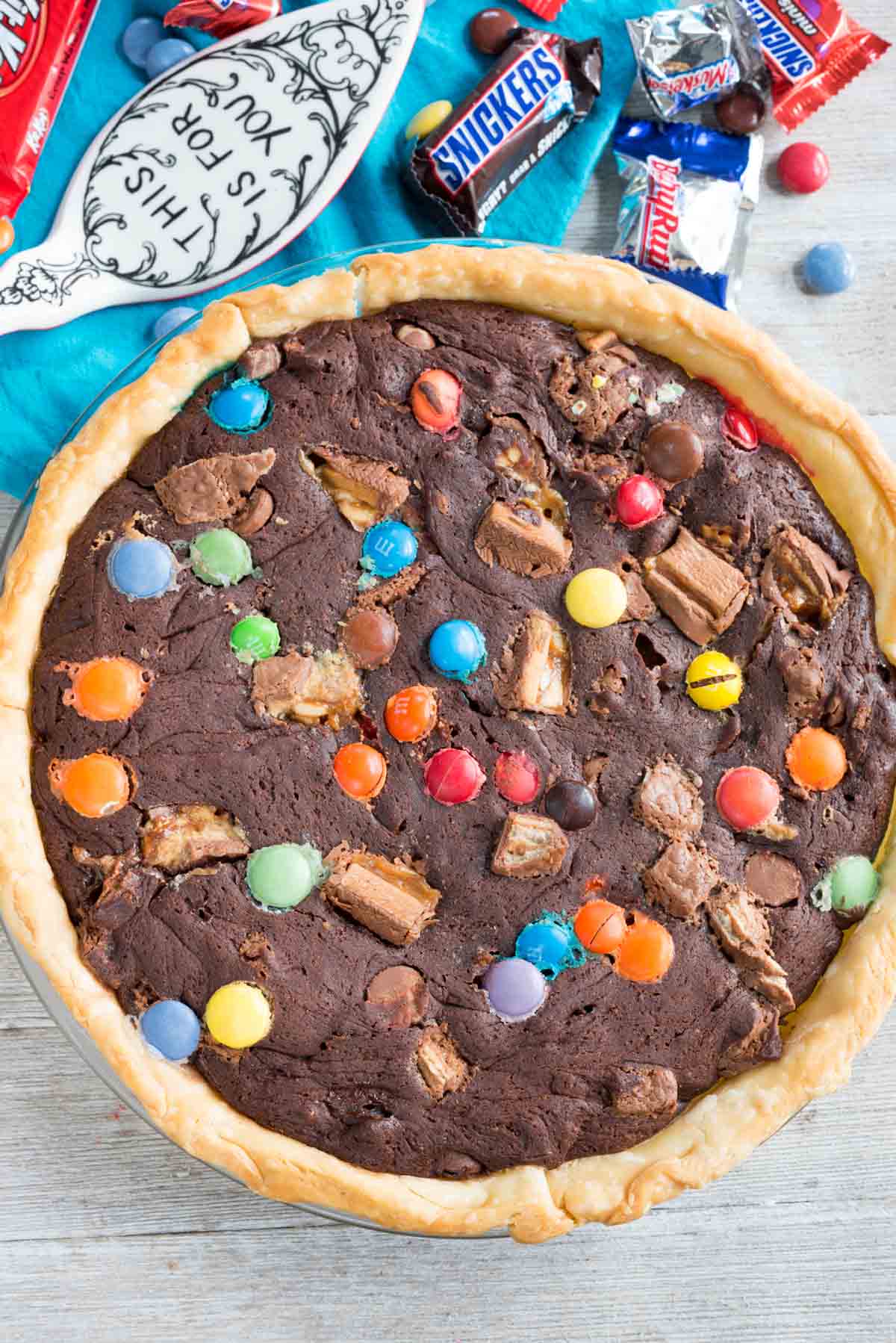 Candy Bar Brownie Pie Recipe