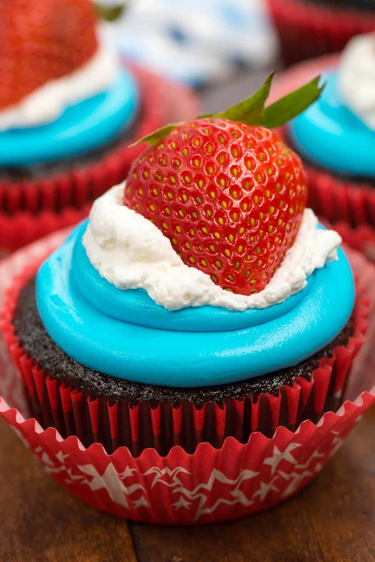 Red, White, and Blue Cupcake Tops