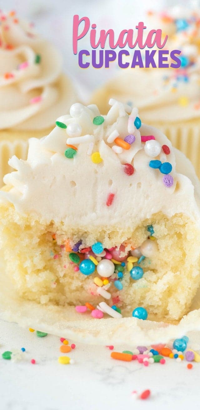 Piñata Cupcakes
