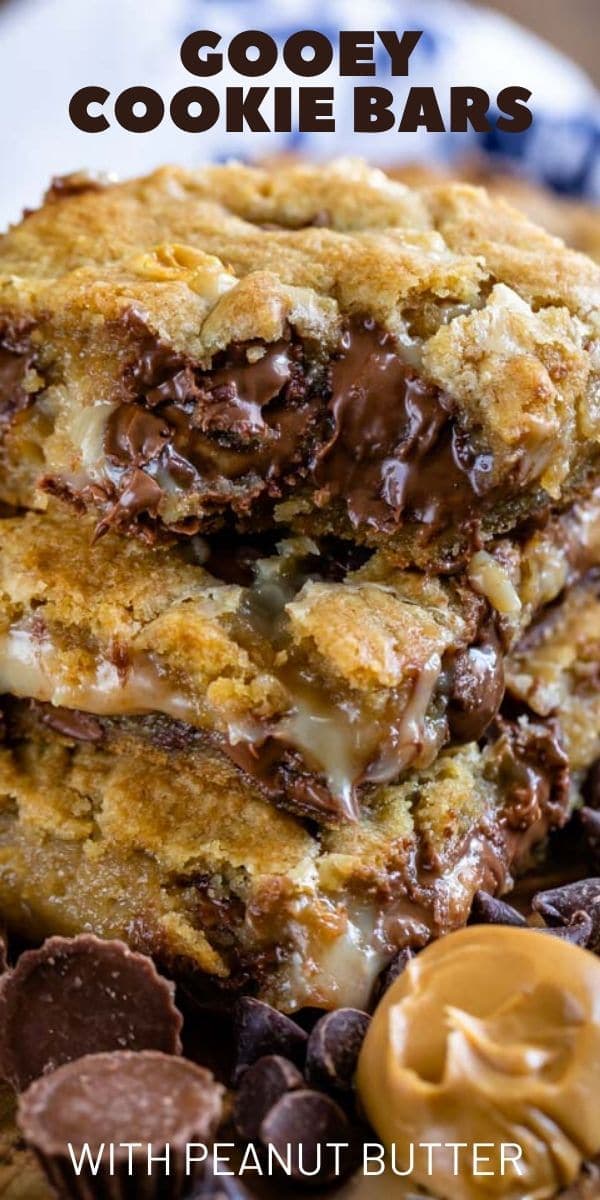 Peanut Butter Cup Gooey Cookie Bars