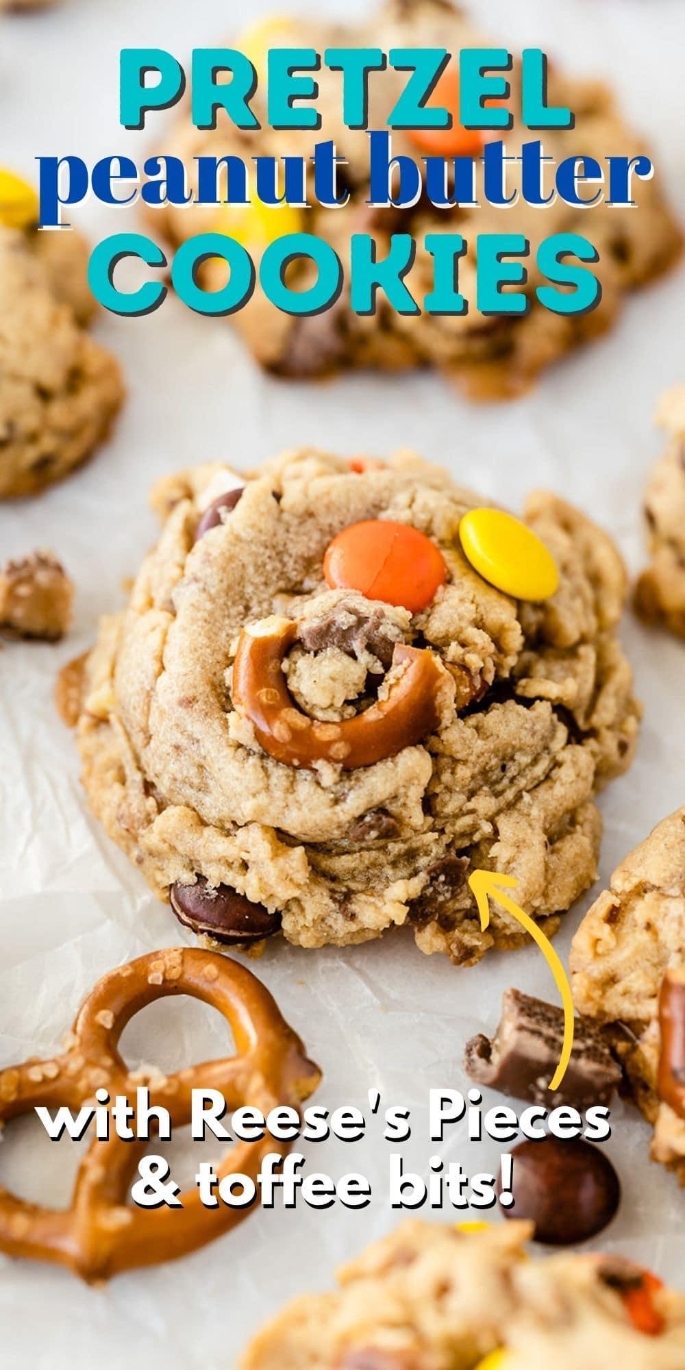 Toffee Peanut Butter Pretzel Cookies