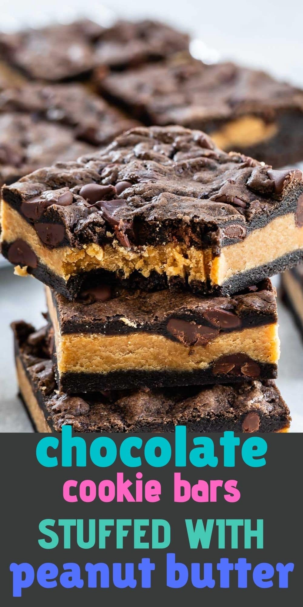Peanut Butter Stuffed Chocolate Cookie Bars Recipe