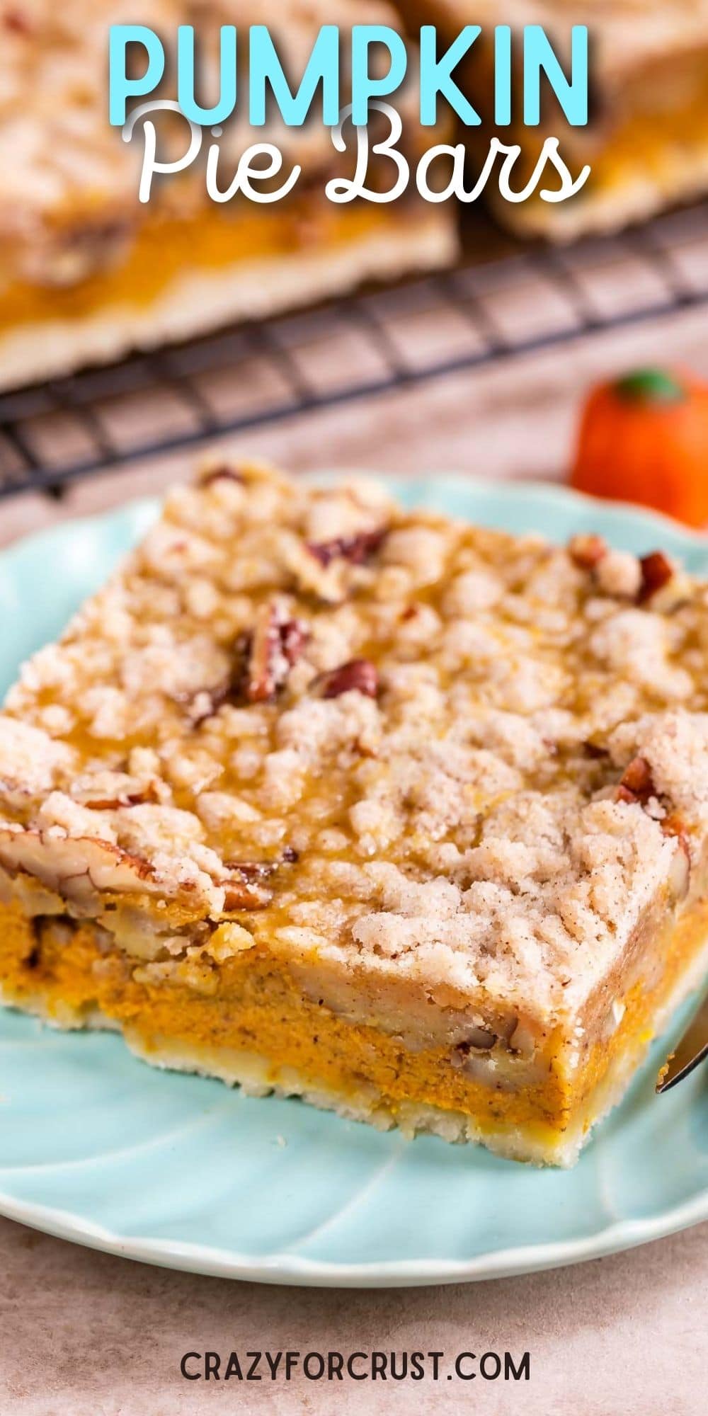 Pumpkin Pie Bars with Pecan Crumble