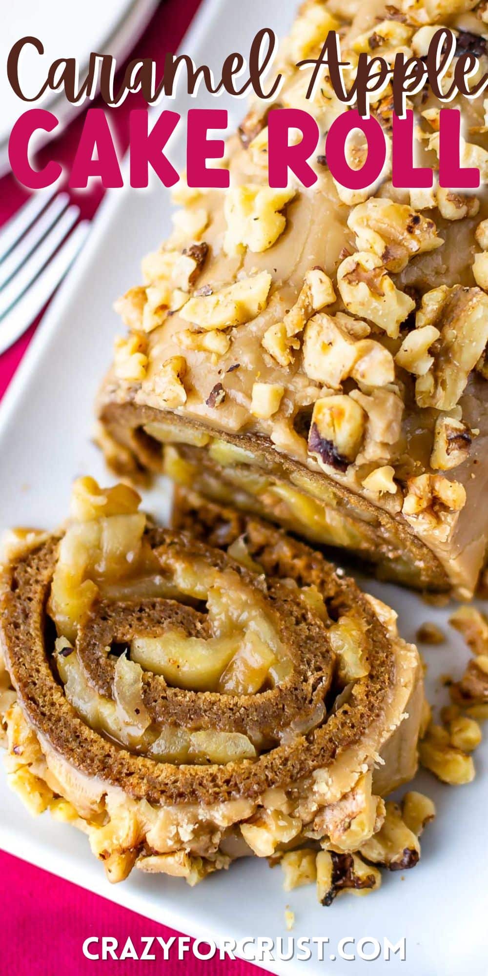 Spiced Caramel Apple Cake Roll