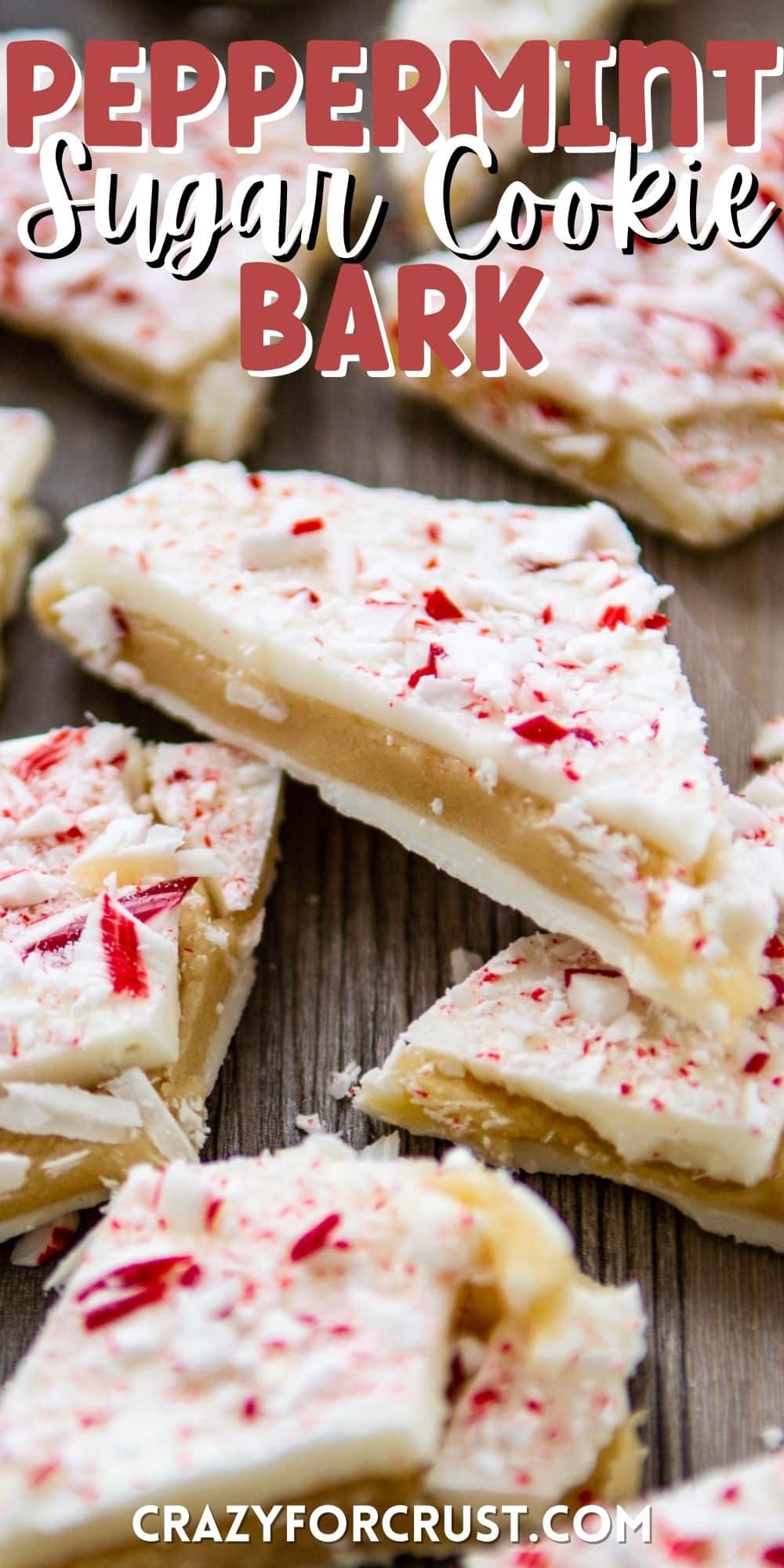 Peppermint Sugar Cookie Dough Bark