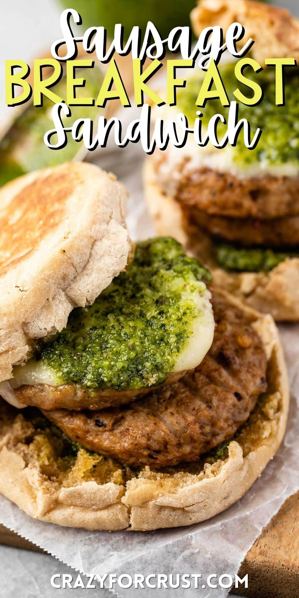 Sausage Pesto Breakfast Sandwiches