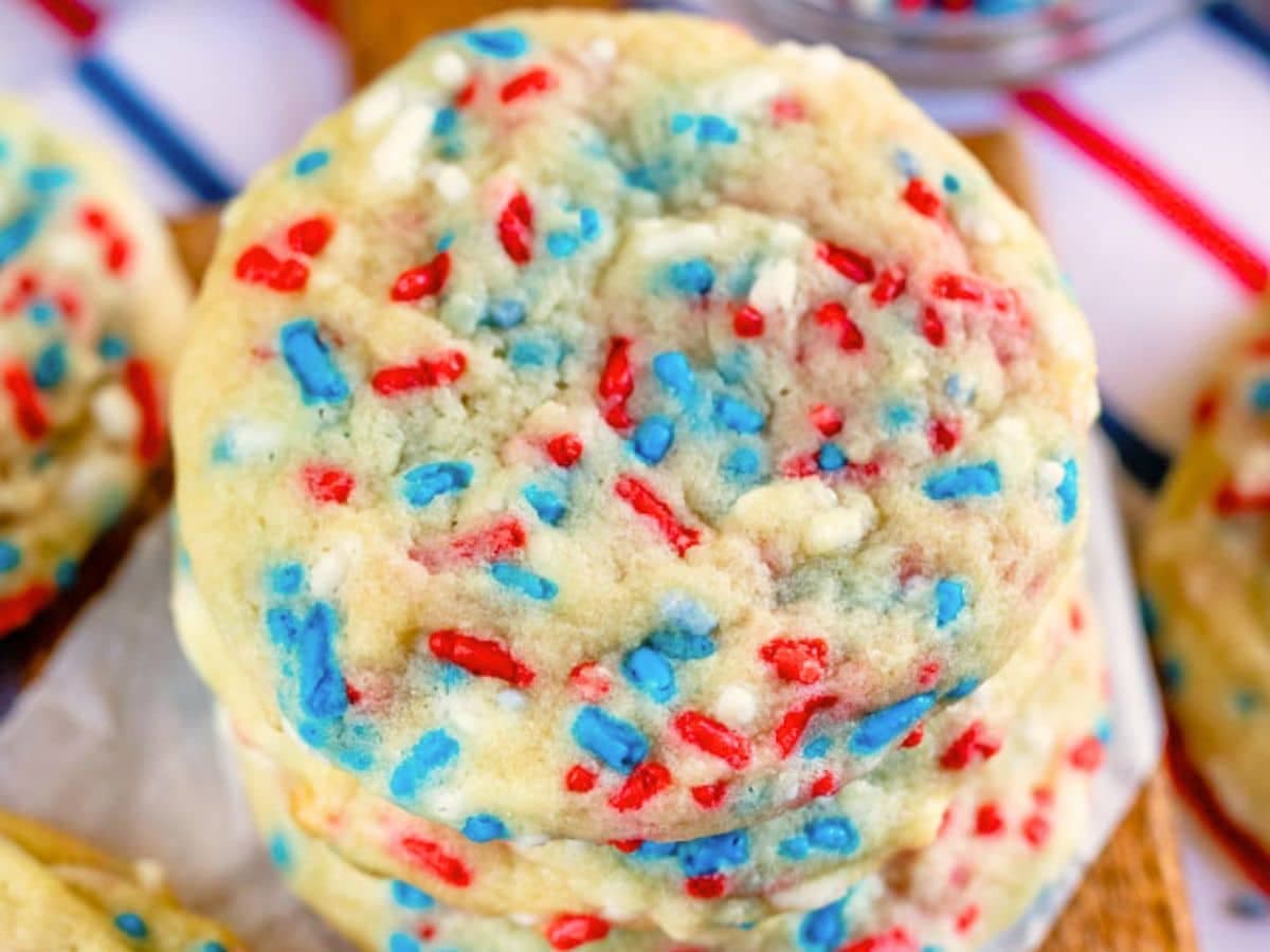 4th of July Sprinkle Cookies Recipe