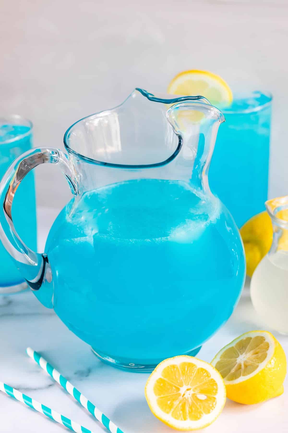 Electric Blue Lemonade Cocktail Punch Recipe